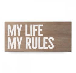 Cartel de madera 'My rules'