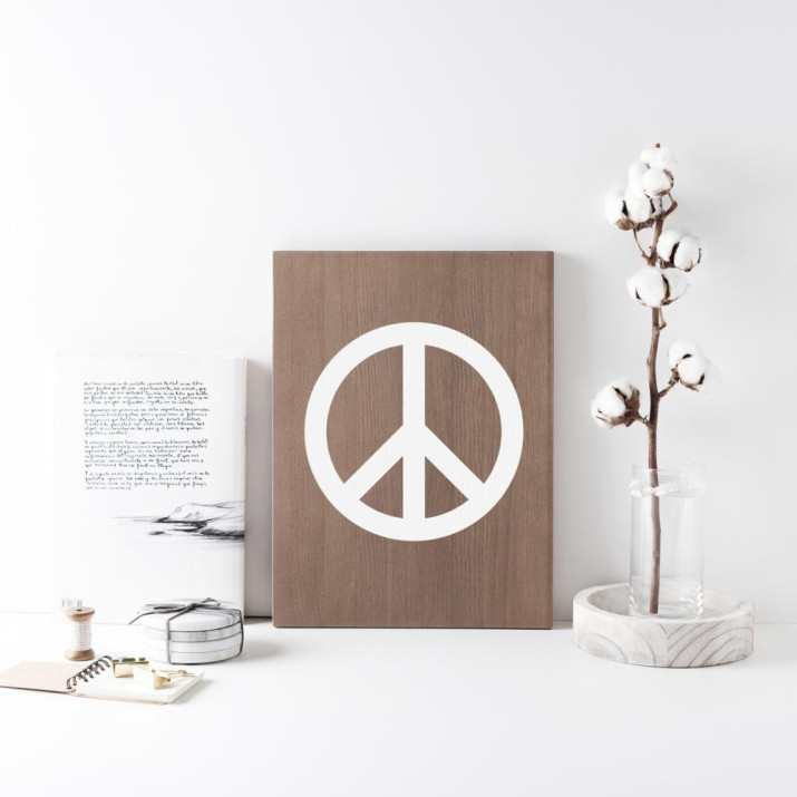 Cartel de madera 'Peace' 1 