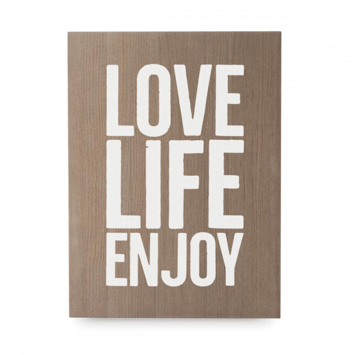 Cartel de madera 'Love Life Enjoy' 1 