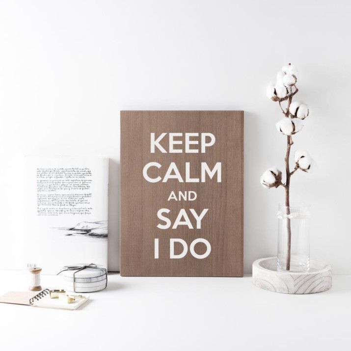 Cartel de madera 'Keep Calm' 1 