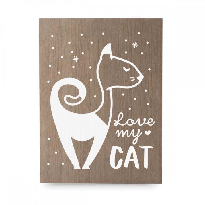 Cartel de madera 'Love my CAT'